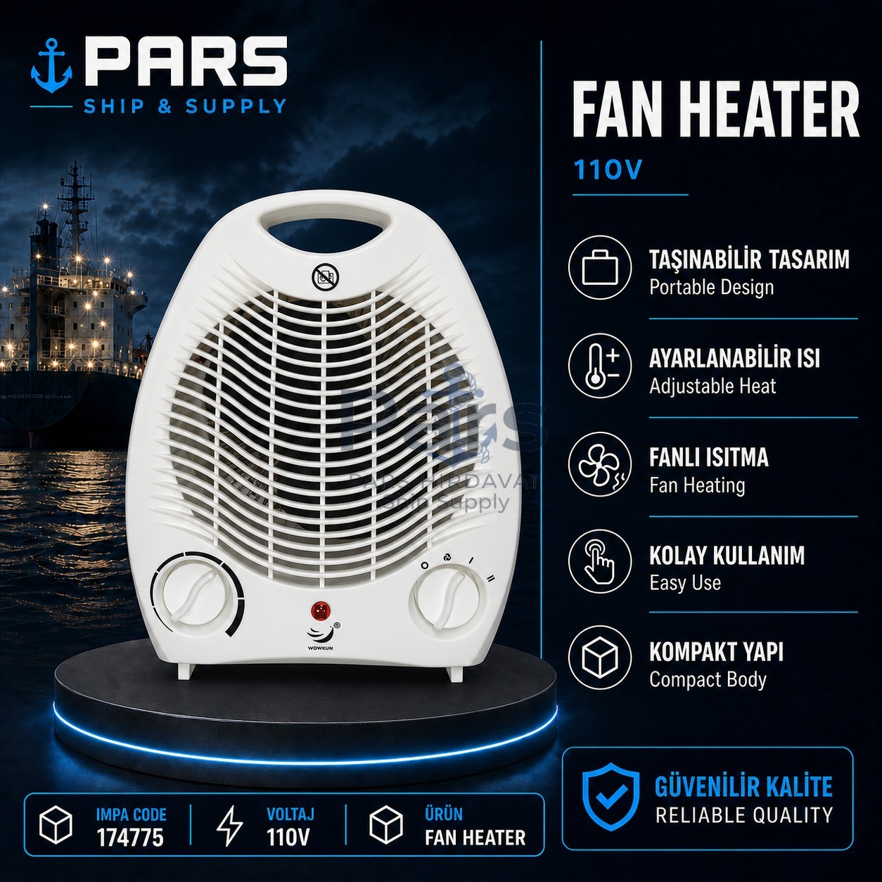 Elektrikli Fanlı Isıtıcı 110v