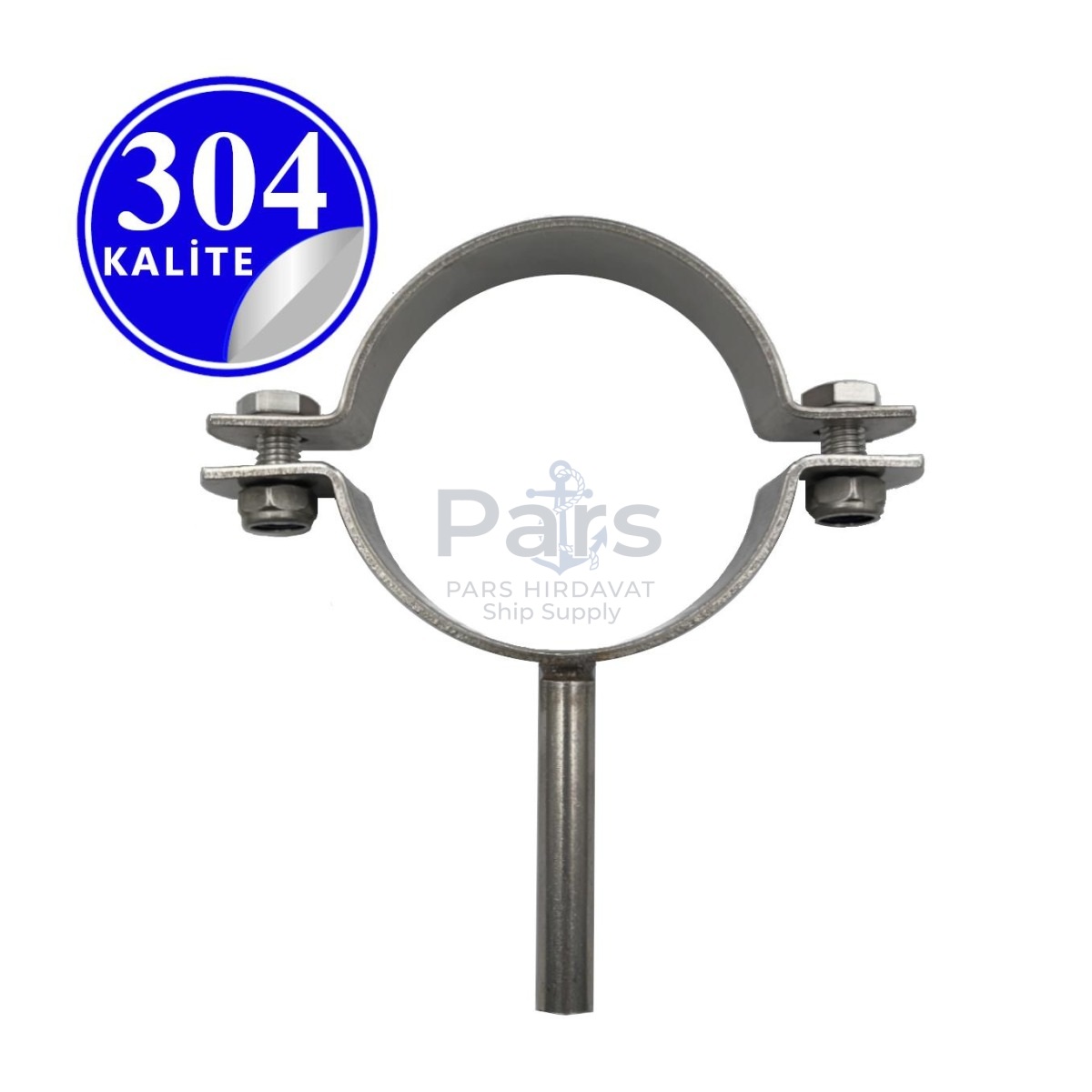 Paslanmaz Çelik 304 Kalite Mil Saplı Boru Kelepçesi - 26.9mm (3/4")