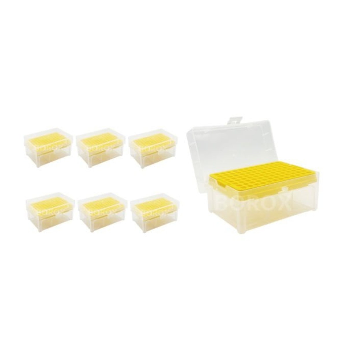 Borox Boş Pipet Ucu Kutusu 2-200ul İçin - Mikropipet Tip Box 96lı Rack - 6 Adet Toptan