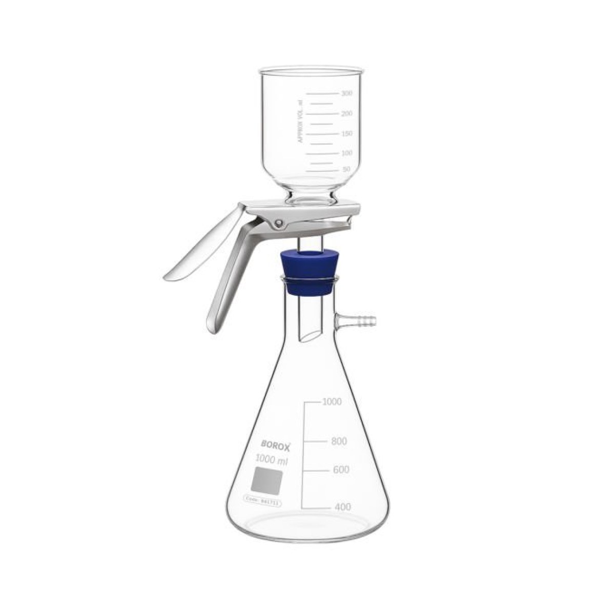 Borox Cam Vakum Filtrasyon Seti 1000 ml - Silikon Tıpalı - AKM Süzme Seti