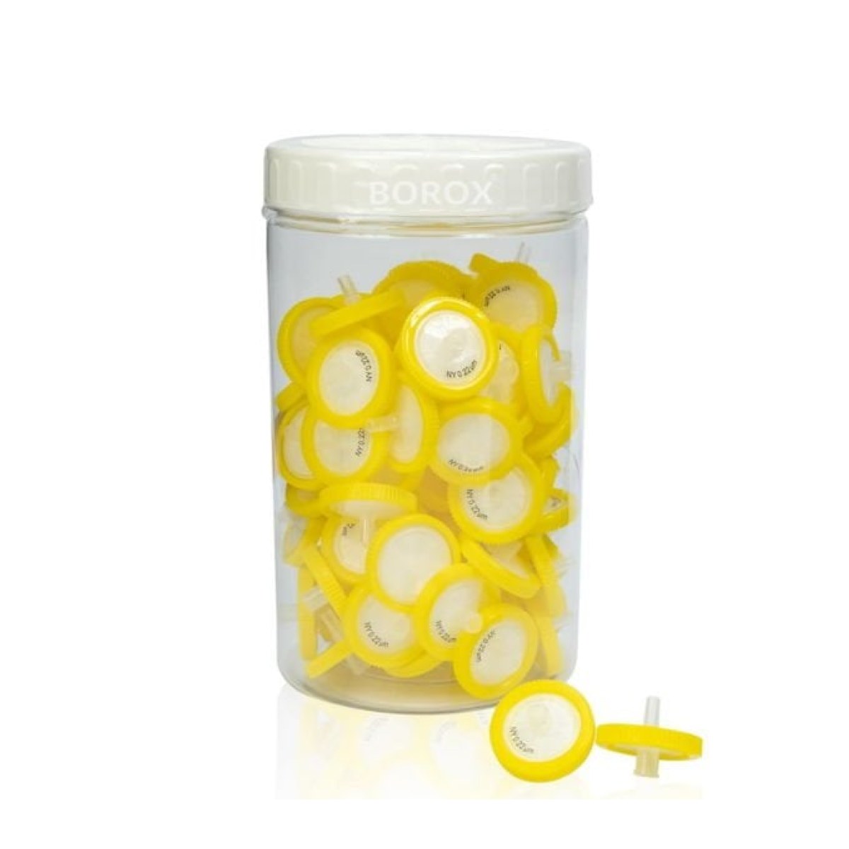 Borox Naylon/Poliamid Şırınga Filtre - Non Steril 0.22µm - Nylon/Polyamide Syringe Filter - Sarı - 100 Adet