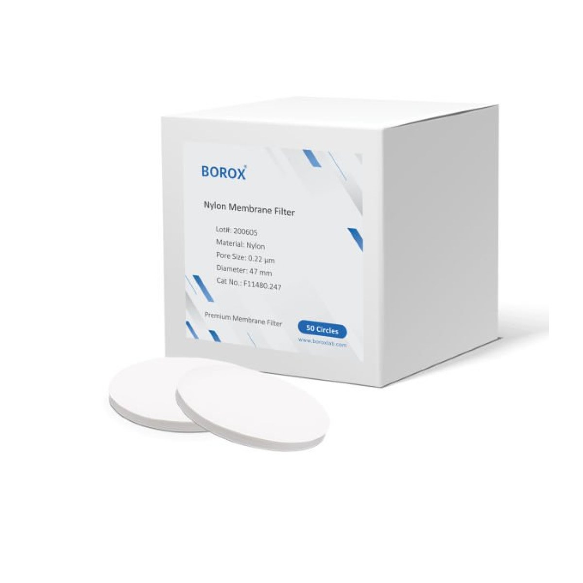 Borox Naylon Membran Filtre - 0.22µm 47mm - 50 Adet/Paket