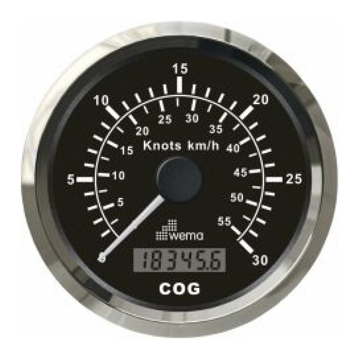 HIZ GÖSTERGESİ GPS BAĞLANTILI 30 KNOTS 85 mm KROM/SİYAH