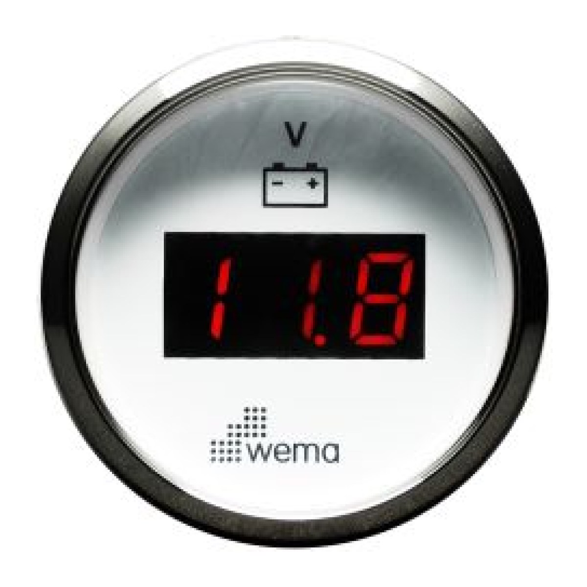VOLTmetre DİJİTAL 8-32V 52 mm KROM/White