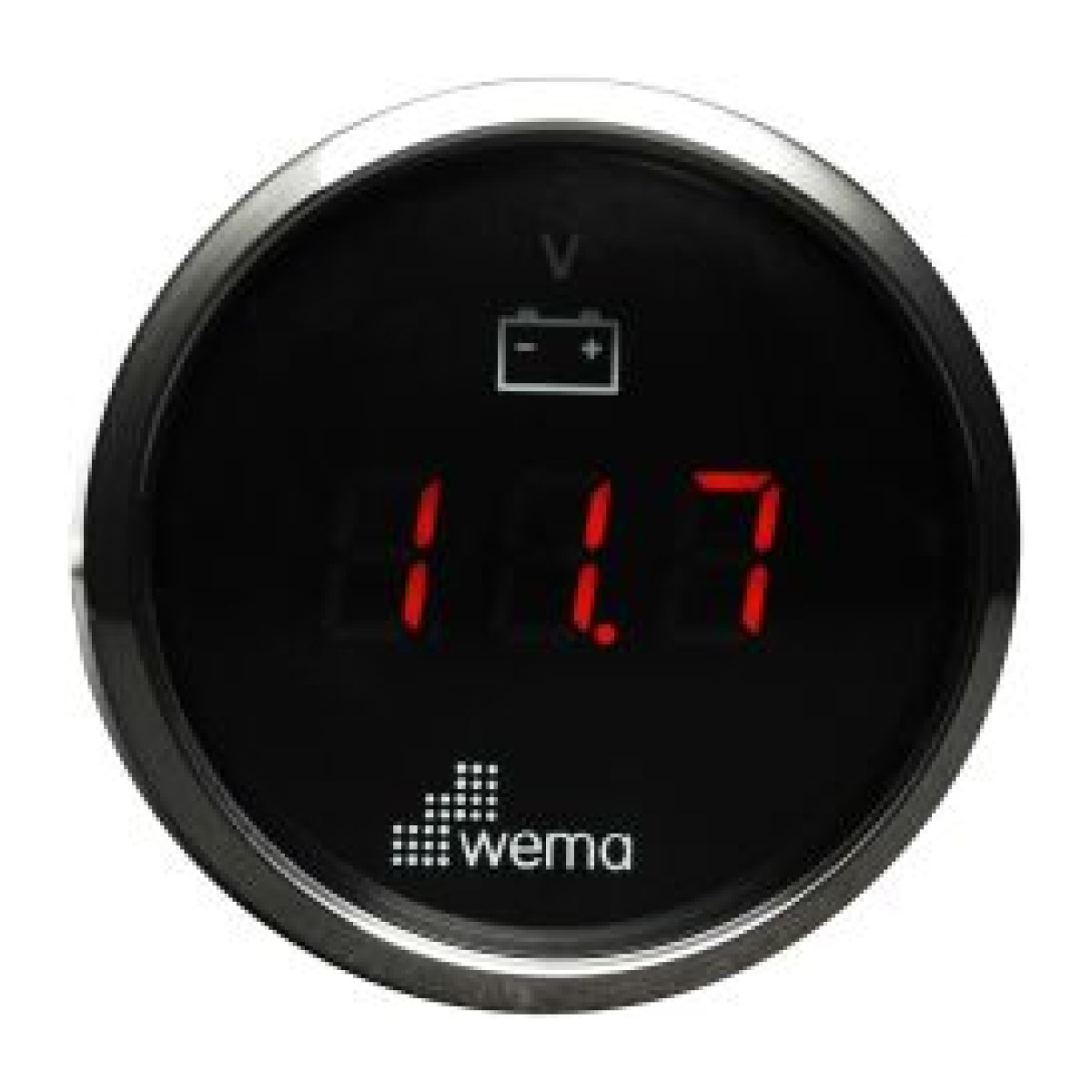 VOLTmetre DİJİTAL 8-32V 52 mm KROM/SİYAH