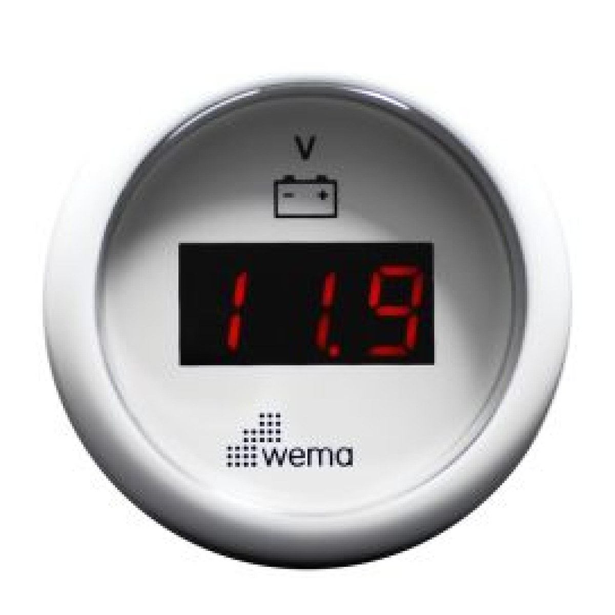 VOLTmetre DİJİTAL 8-32V 52 mm White/White