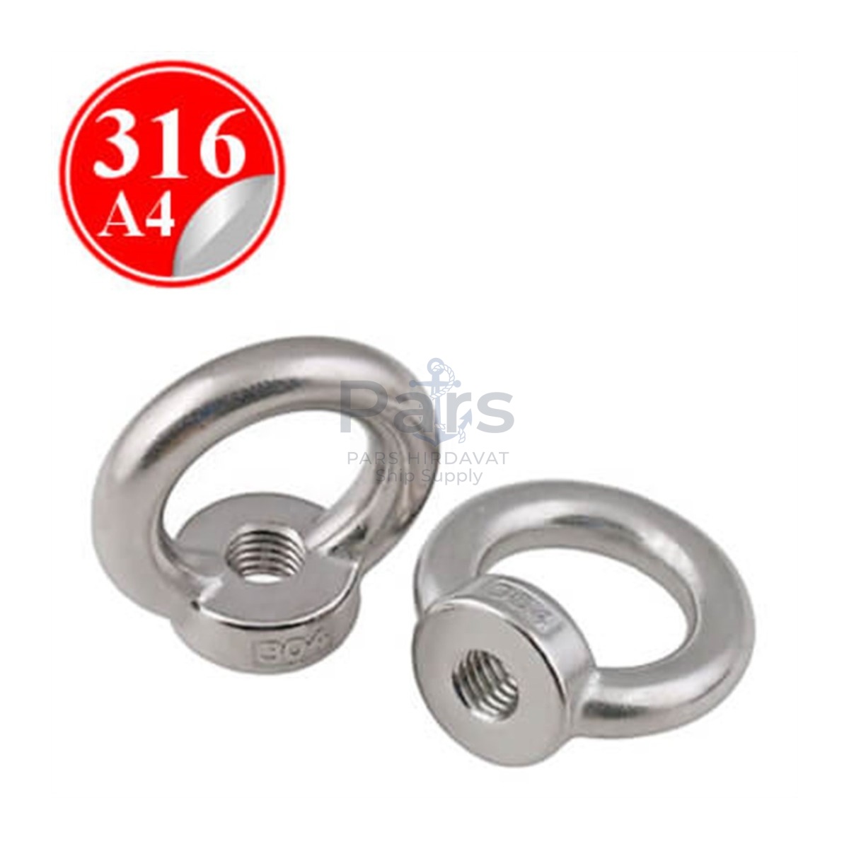 Stainless Steel 316 Kalite Dişi Aybolt - Metrik 6