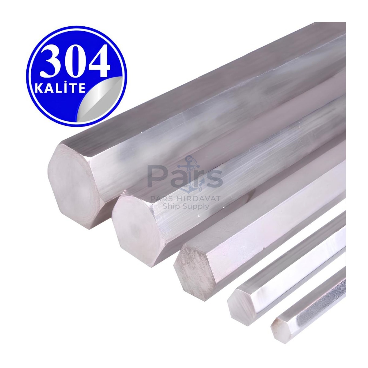 Stainless Steel 304 Kalite Parça Altıköşe - 10mm
