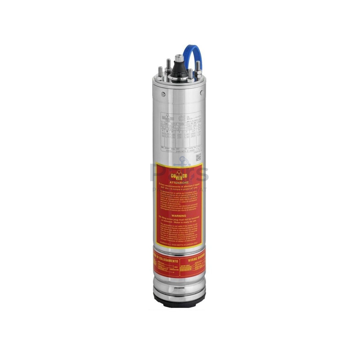 COVERCO 4'' İtalyan Yağ Soğ. 1,5 HP 1,1 kW Trifaze Tek Motor