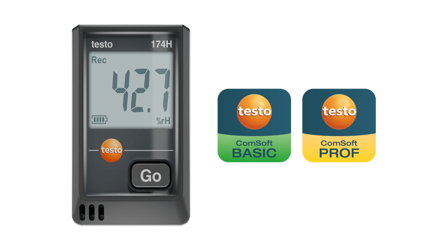 testo 174 H - USB-C ve PC yazılımı ile sıcaklık ve nem için mini data logger Logger'ı programlamak ve veri analizi