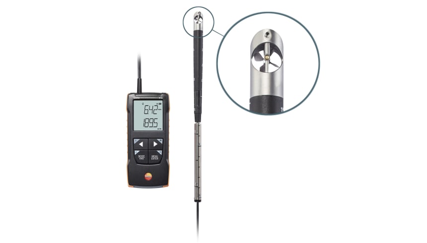 0416 testo 416 - App Connectionlı, dijital 16 mm pervane anemometre Havalandırma kanalında basit, hızlı ve hassas akış