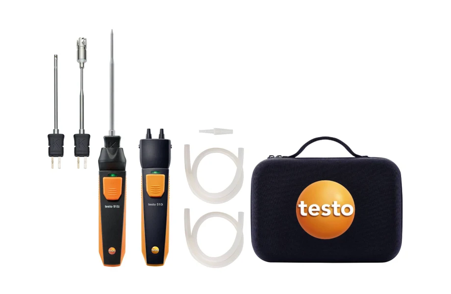 0010 testo Akıllı Problar HVAC seti Çok çeşitli uygulamalarda kablosuz sıcaklık ölçümü, gaz akışı/statik basınç ölçümü