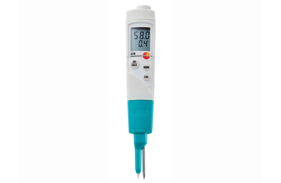 2062 testo 206-pH2 - Yarı katı maddeler için tek elle kullanılabilen pH/sıcaklık ölçüm cihazı (pH metre) Yarı katı