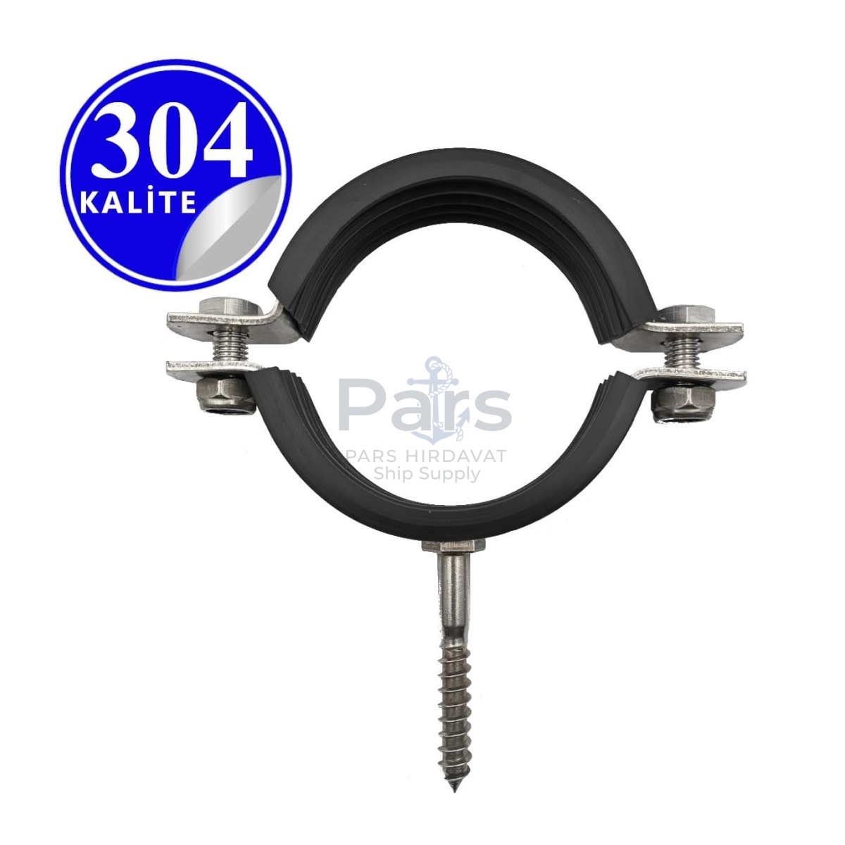 Paslanmaz Çelik 304 Kalite Vidalı Boru Kelepçesi - 21.3mm (1/2")