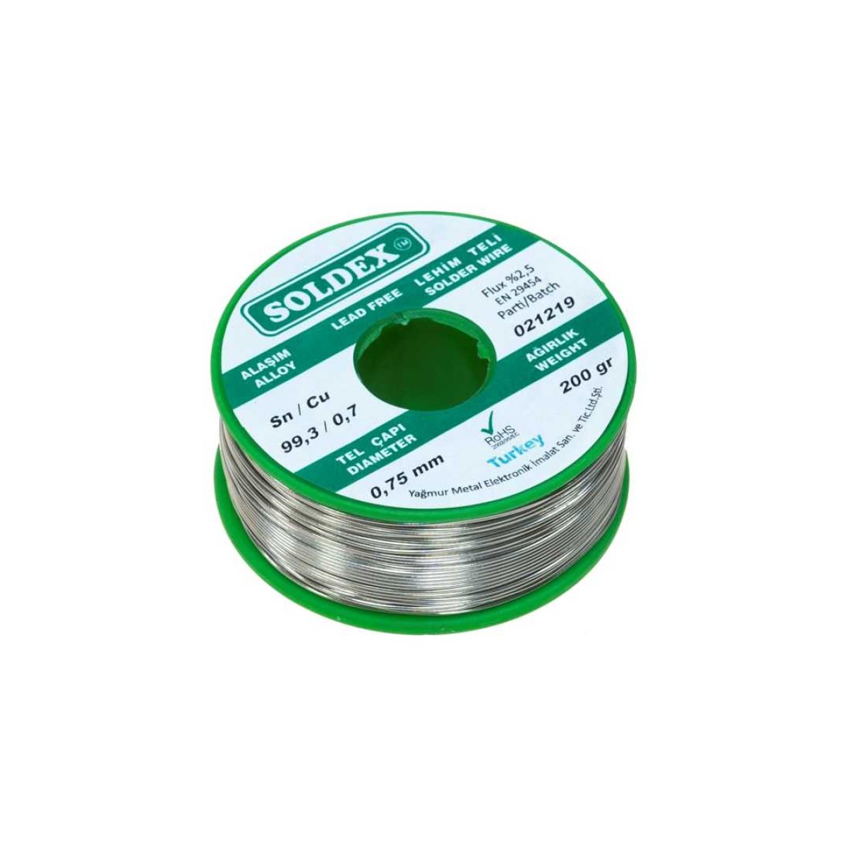 SOLDEX 0.75 MM 200 GR KURŞUNSUZ LEHİM TELİ