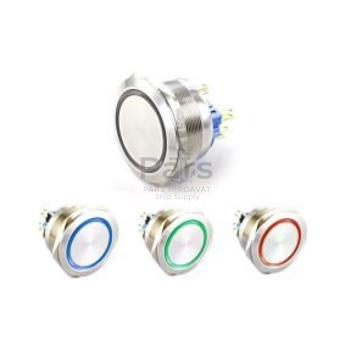 40mm IP67 Üç Renk Ledli Metal Yaylı Buton