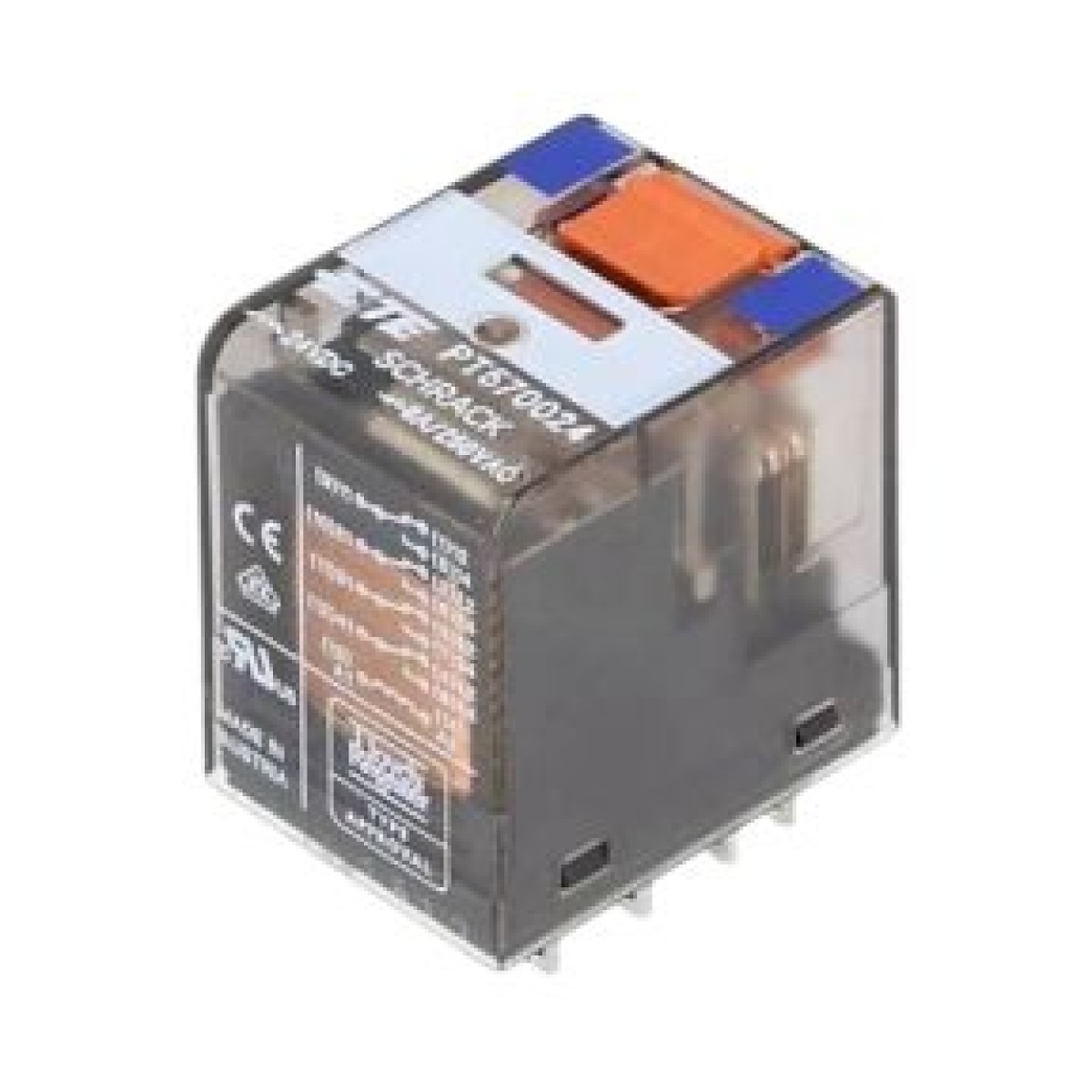Schrack PT570024 24VDC 4C/O 6A End. Röle Test Butonlu