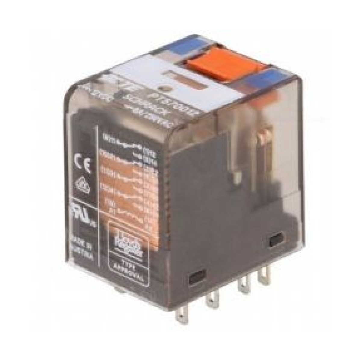 Schrack PT570012 12VDC 4C/O 6A End. Röle Test Butonlu