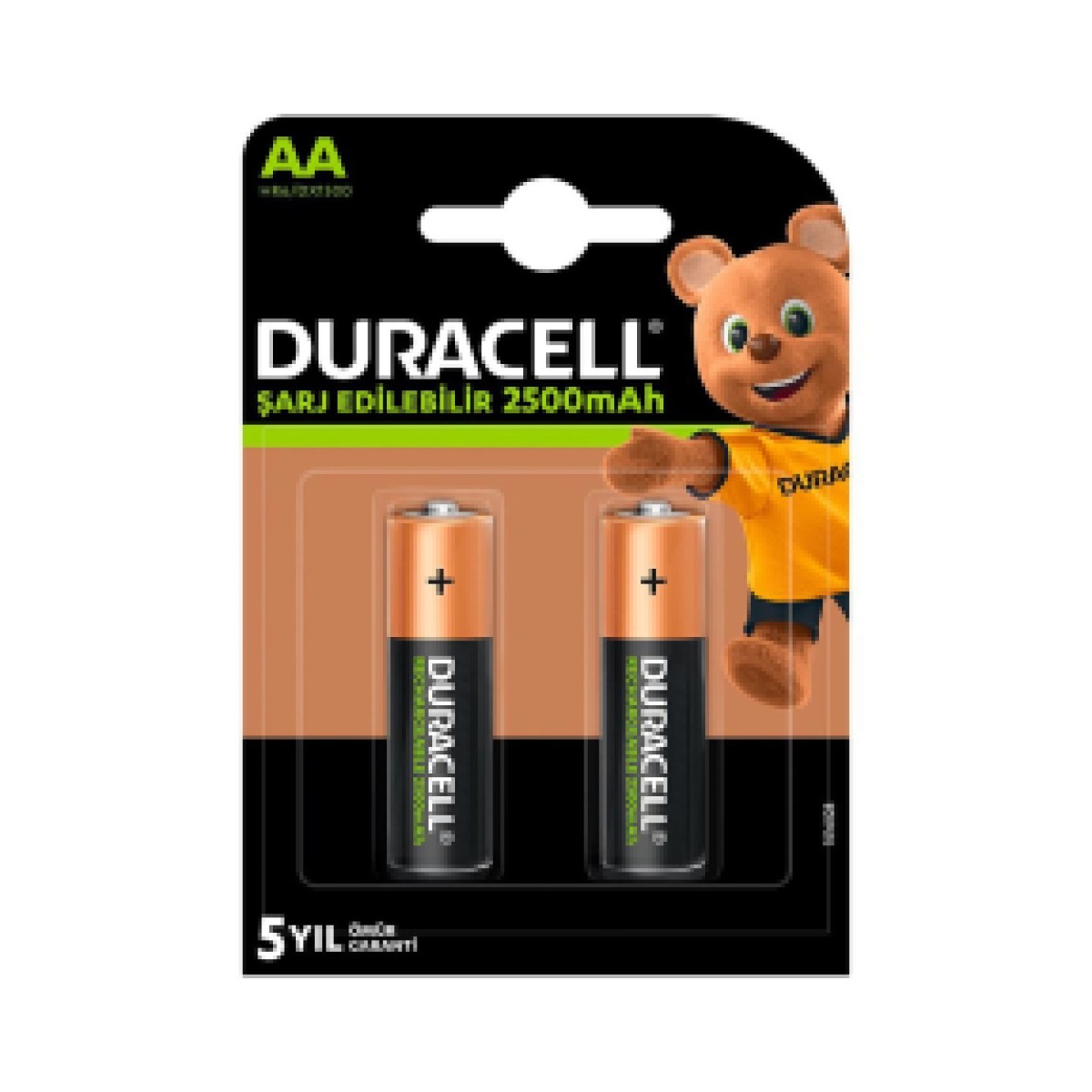 Duracell 2500 mAh AA Şarjlı Pil (2 li Blister)