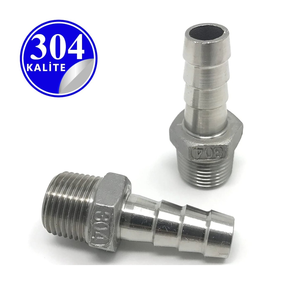 Paslanmaz Çelik Aısı 304 Kalite Hortum Uçlu Nipel - 1/8" (DN6)