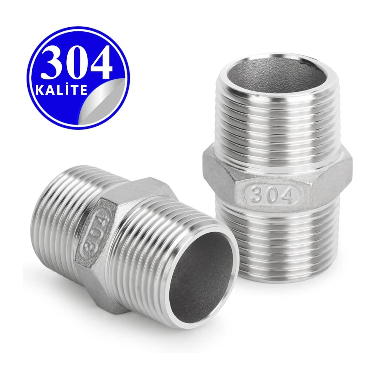 Paslanmaz Çelik 304 Kalite Hex Nipel - 1/4" (DN8)
