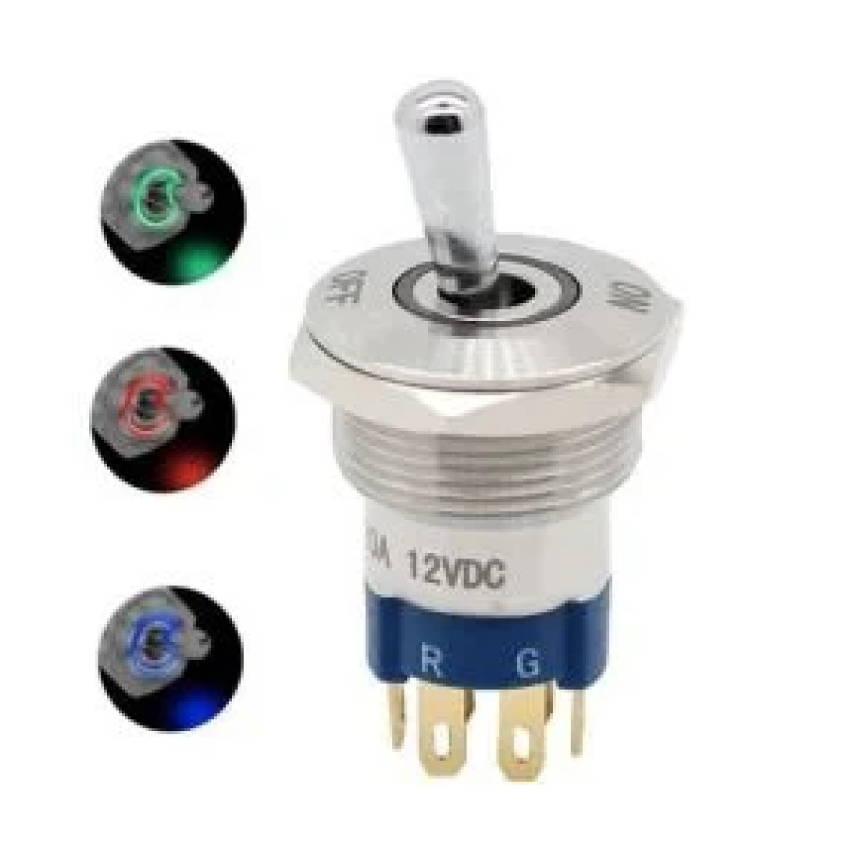 16mm IP67 Rgb Led Işıklı Metal Toggle Anahtar
