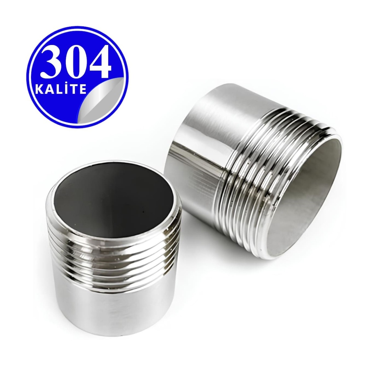 Paslanmaz Çelik 304 Kalite Tek Nipel - 1/8" (DN6)