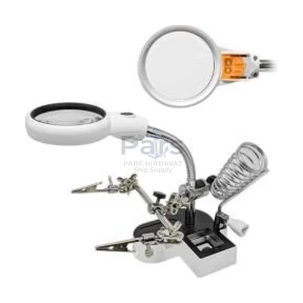 MG16126AC1 Ledli Büyüteçli Bord Tutuculu Havya Standı