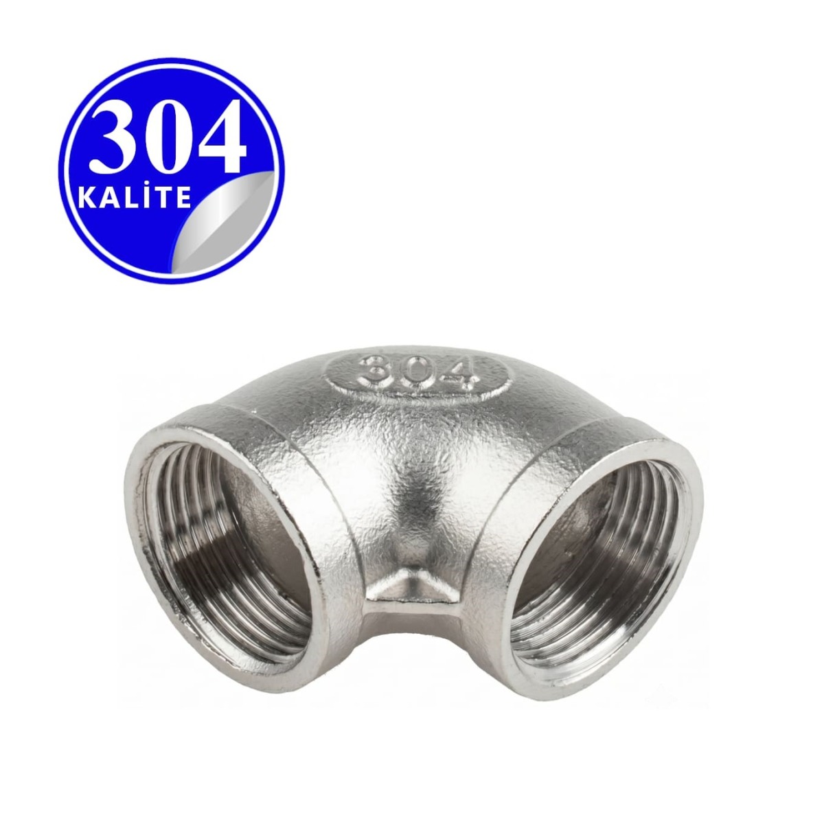 Paslanmaz Çelik 304 Kalite Dişli Dirsek - 1/4" (DN8)