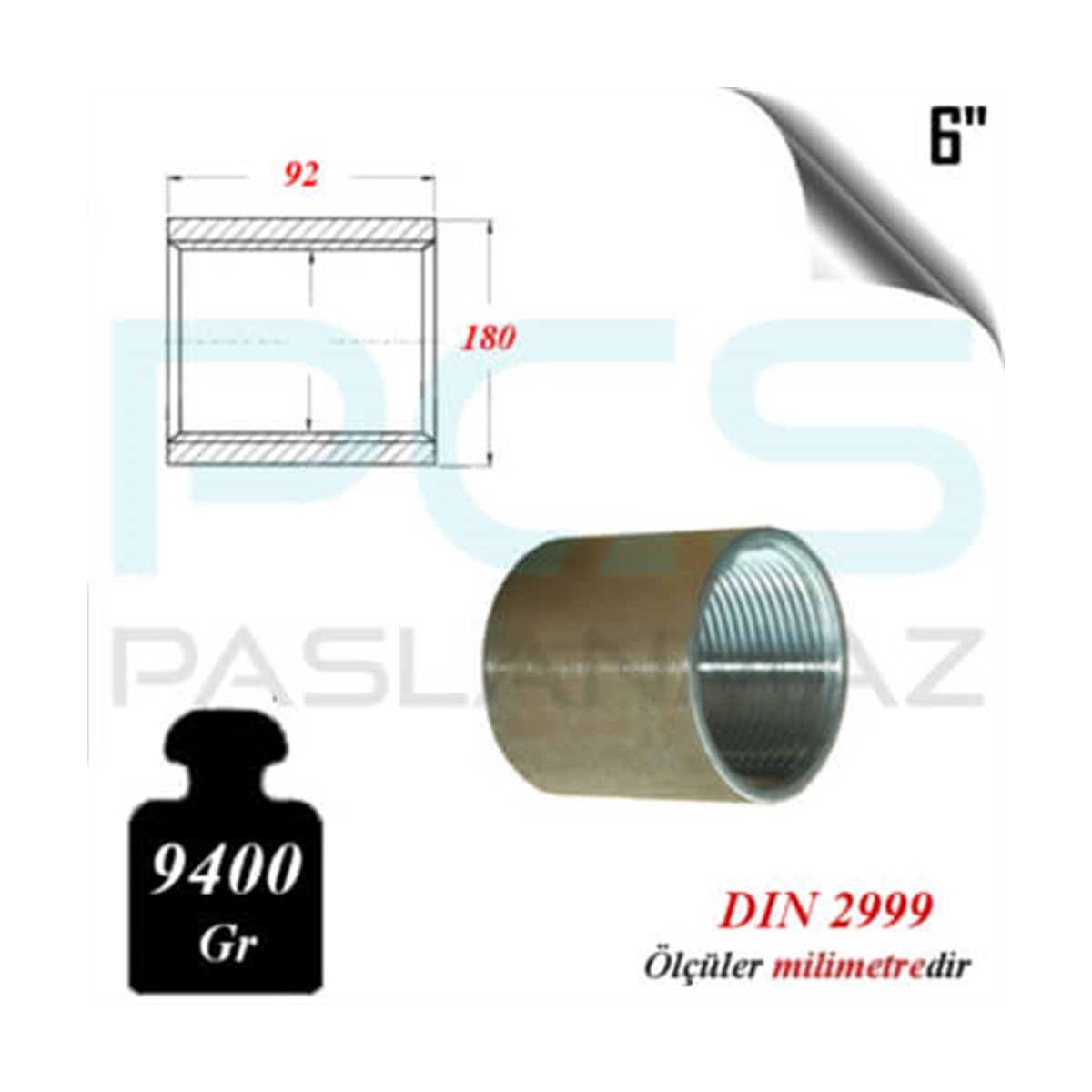 Paslanmaz Çelik 316 Kalite Manşon