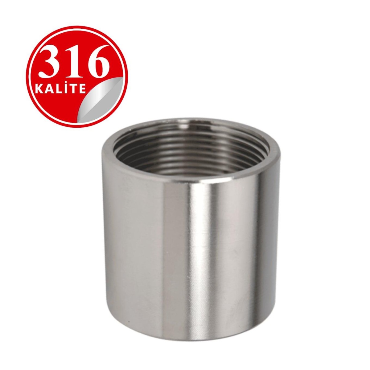 Paslanmaz Çelik 316 Kalite Manşon - 1/2" (DN15)