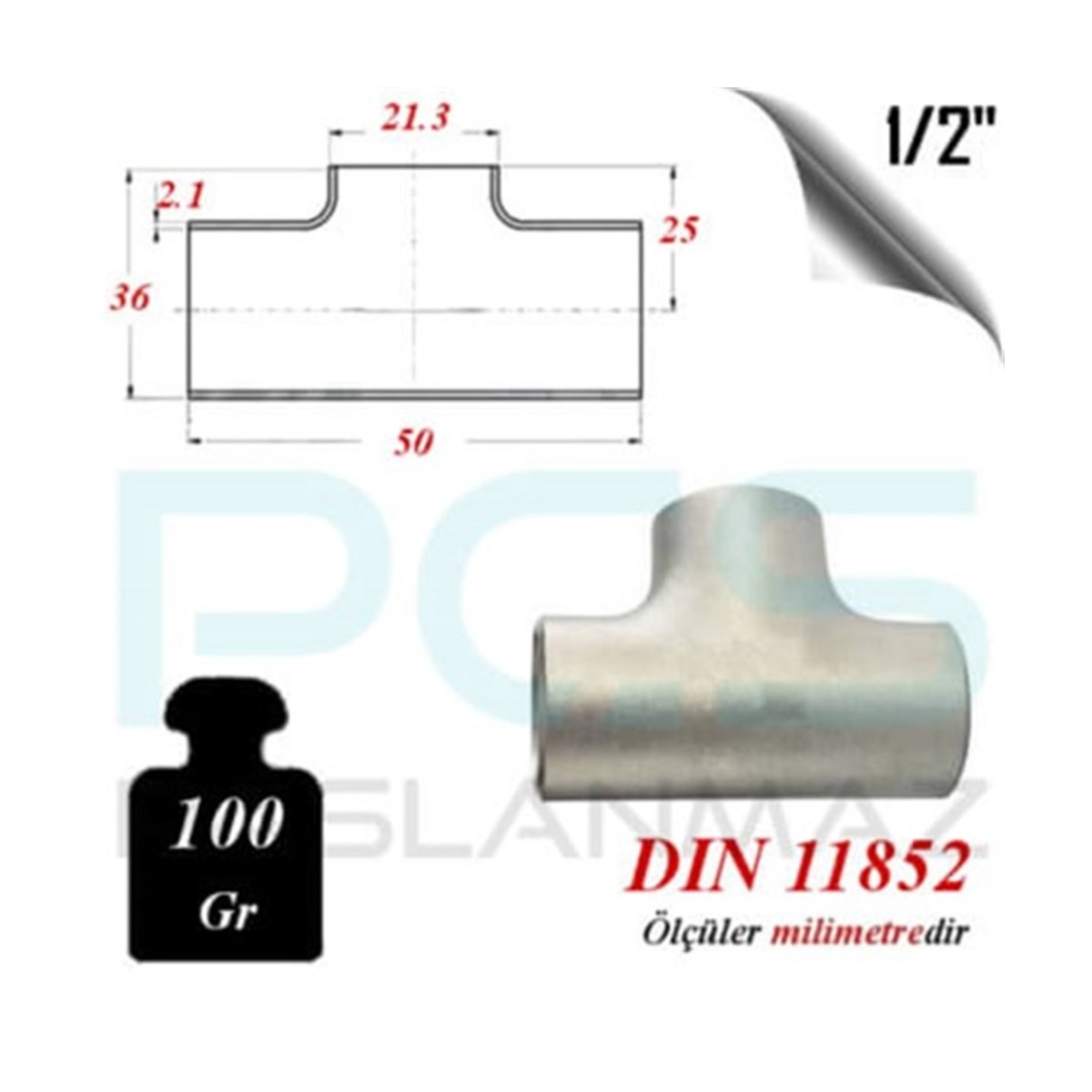 Paslanmaz Çelik 316 Kalite Patent Tee