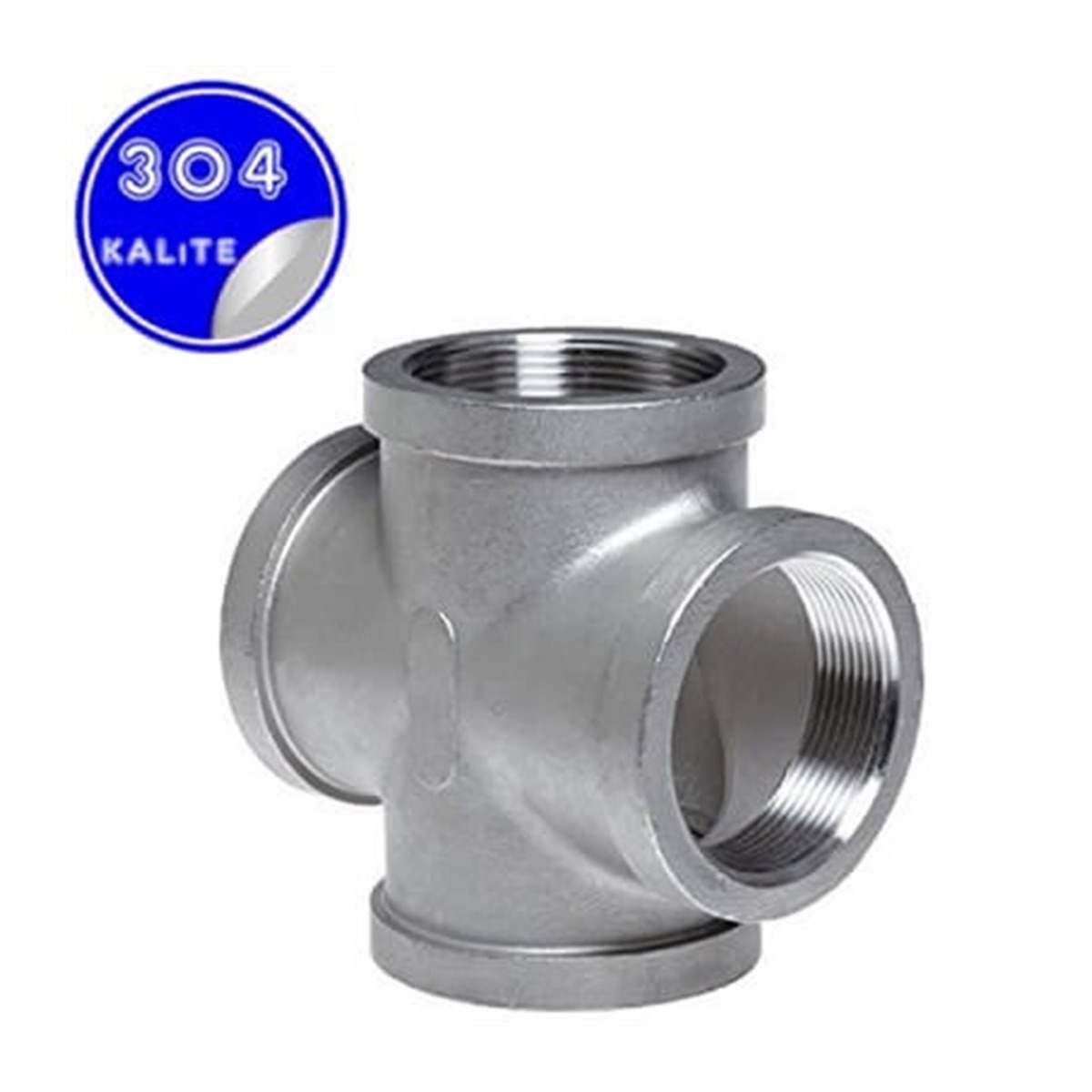 Paslanmaz Çelik 304 Kalite Dişli Kruva Istavroz Tee - 1/4" (DN8)
