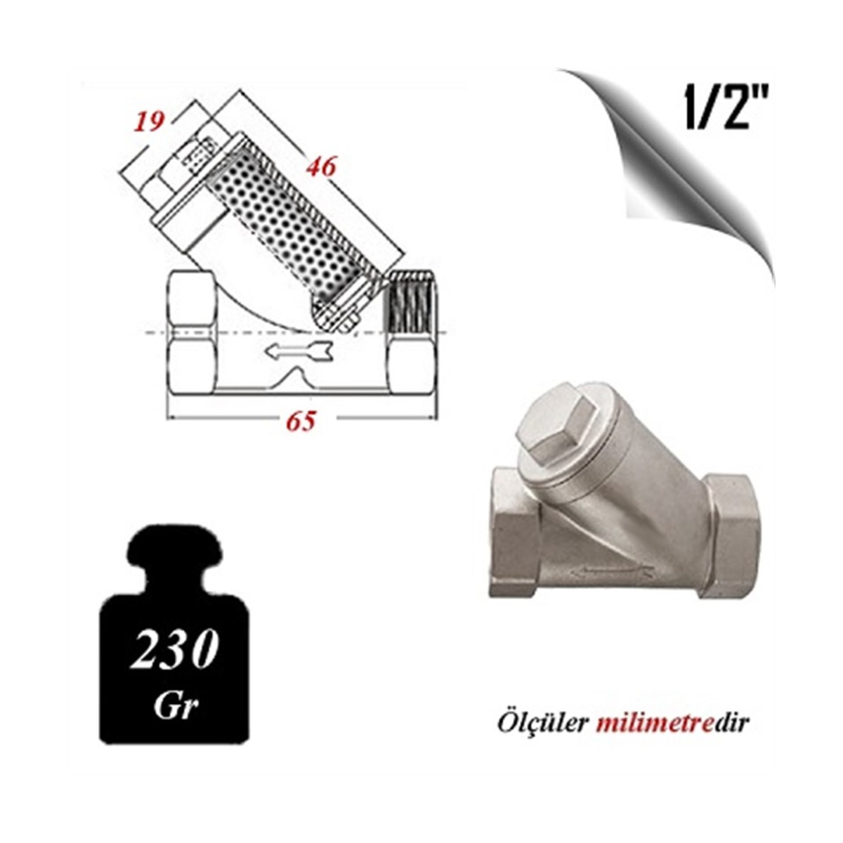 Paslanmaz Çelik AISI 304 Pislik Tutucu