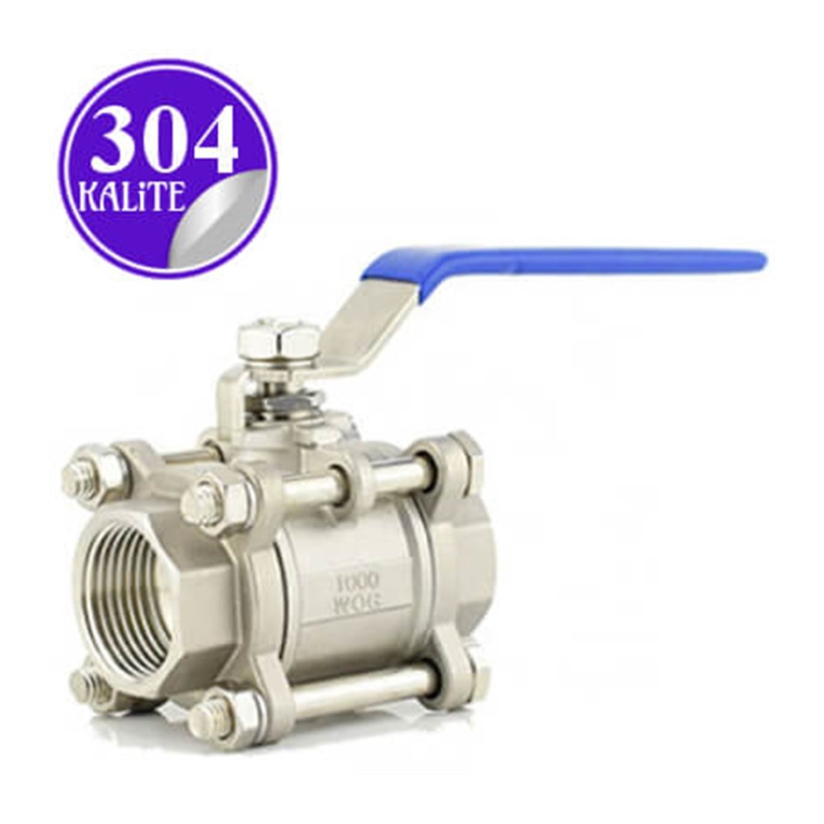 Paslanmaz Çelik 304 Kalite 3 Parçalı Küresel Vana - 1" (DN25)