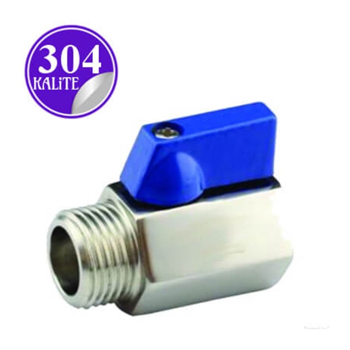 Paslanmaz Çelik 304 Kalite Mini Vana - 3/4" (DN20)