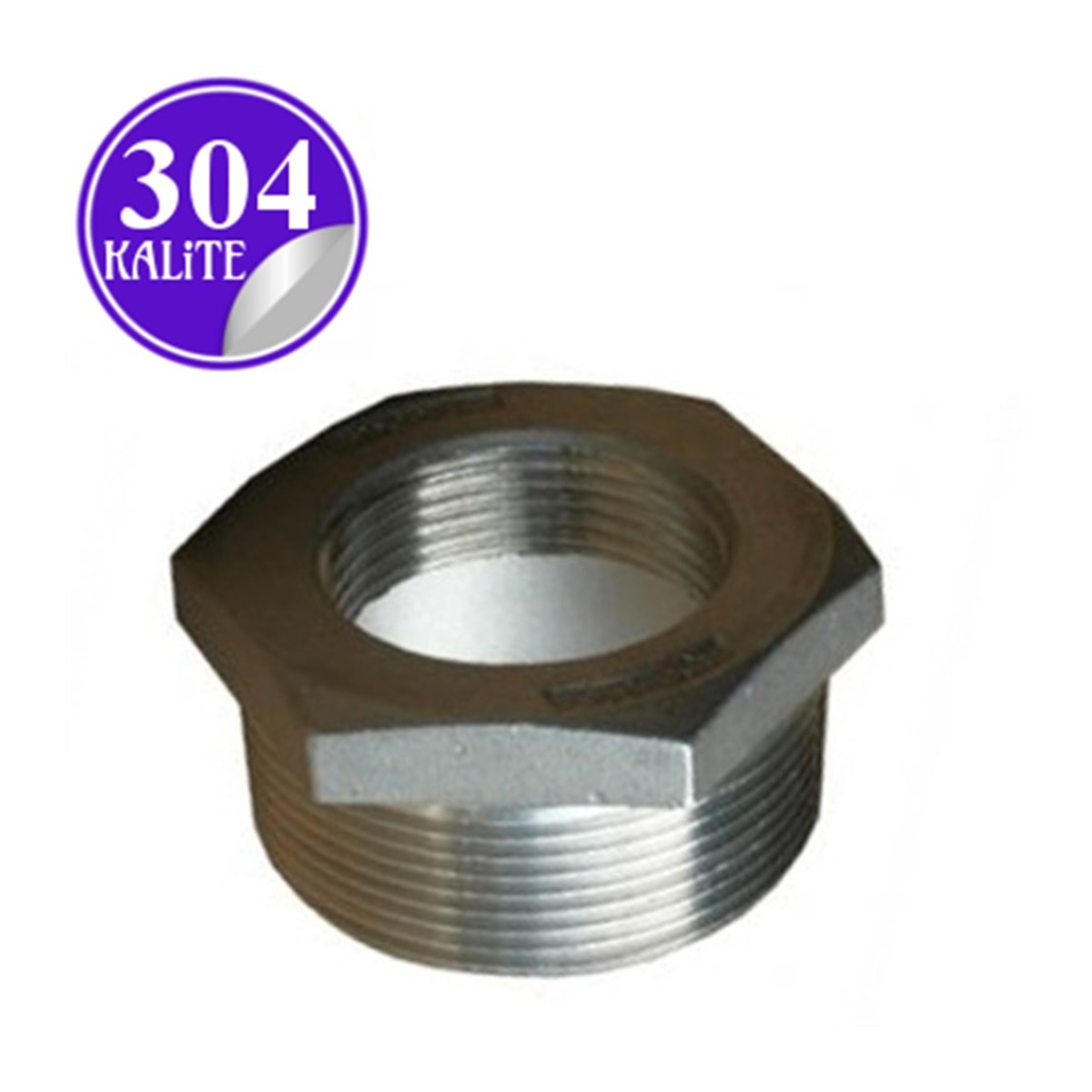Paslanmaz Çelik 304 Kalite Bushing Redüksiyon - 1/2"-1/8" (DN15-DN6)