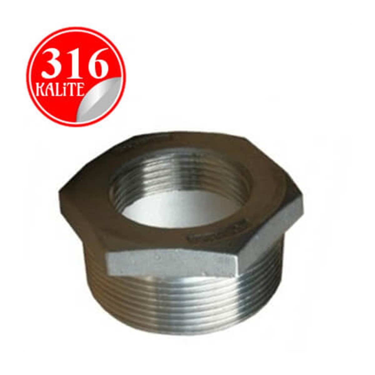 Paslanmaz Çelik 316 Kalite Bushing Redüksiyon - 1/2"-1/8" (DN15-DN6)