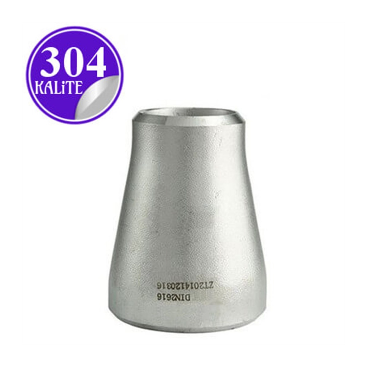 Paslanmaz Çelik 304 Kalite Konsantrik Redüksiyon - 1"-1/2" (33,7mm-21,3mm)