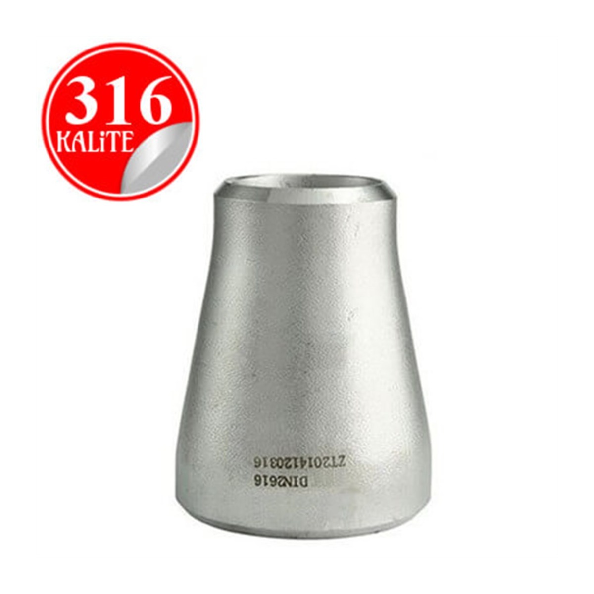 Paslanmaz Çelik 316 Kalite Konsantrik Redüksiyon - 3/4"-1/2" (26,9mm-21,3mm)