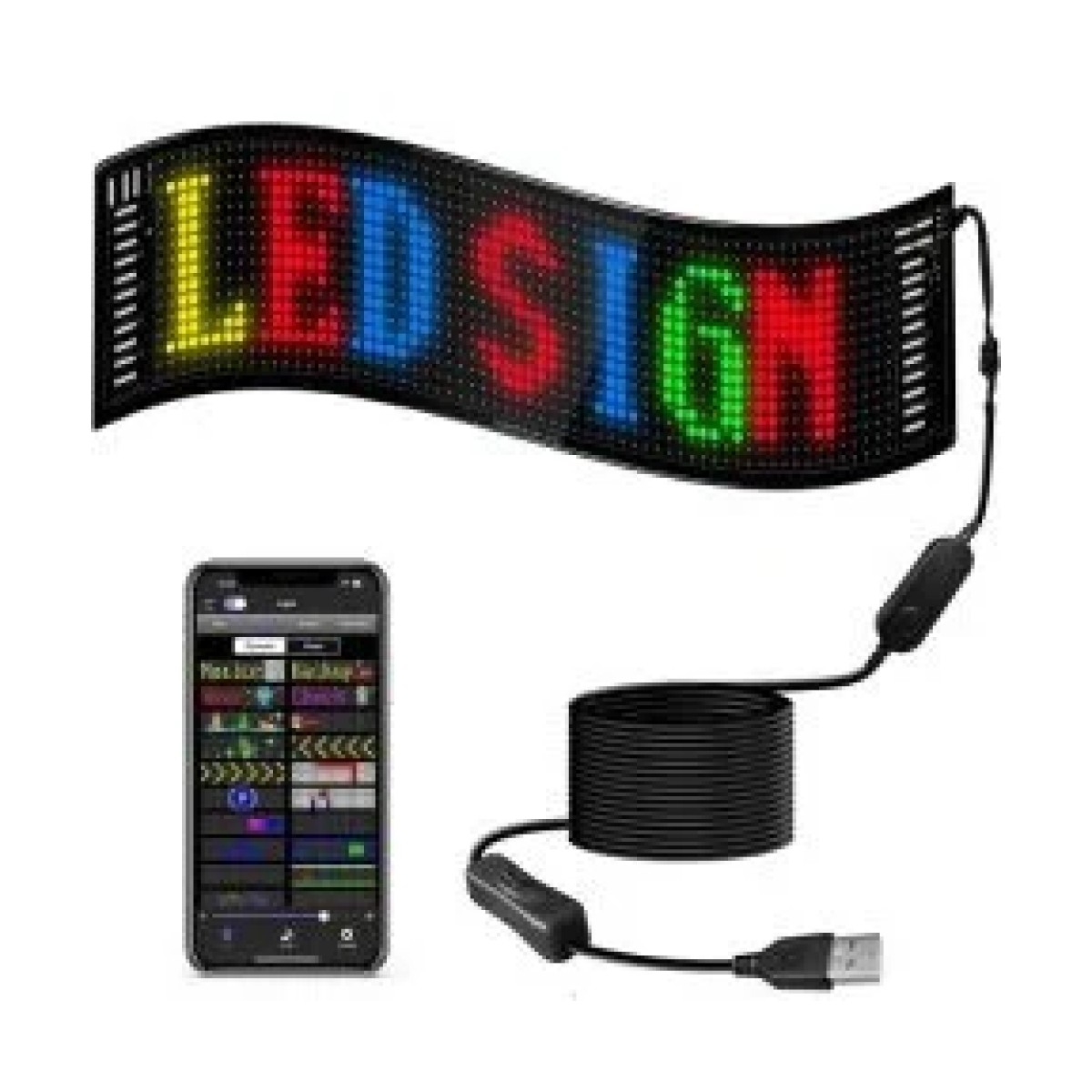 5V Usb Esnek Matris Led Ekran Panel
