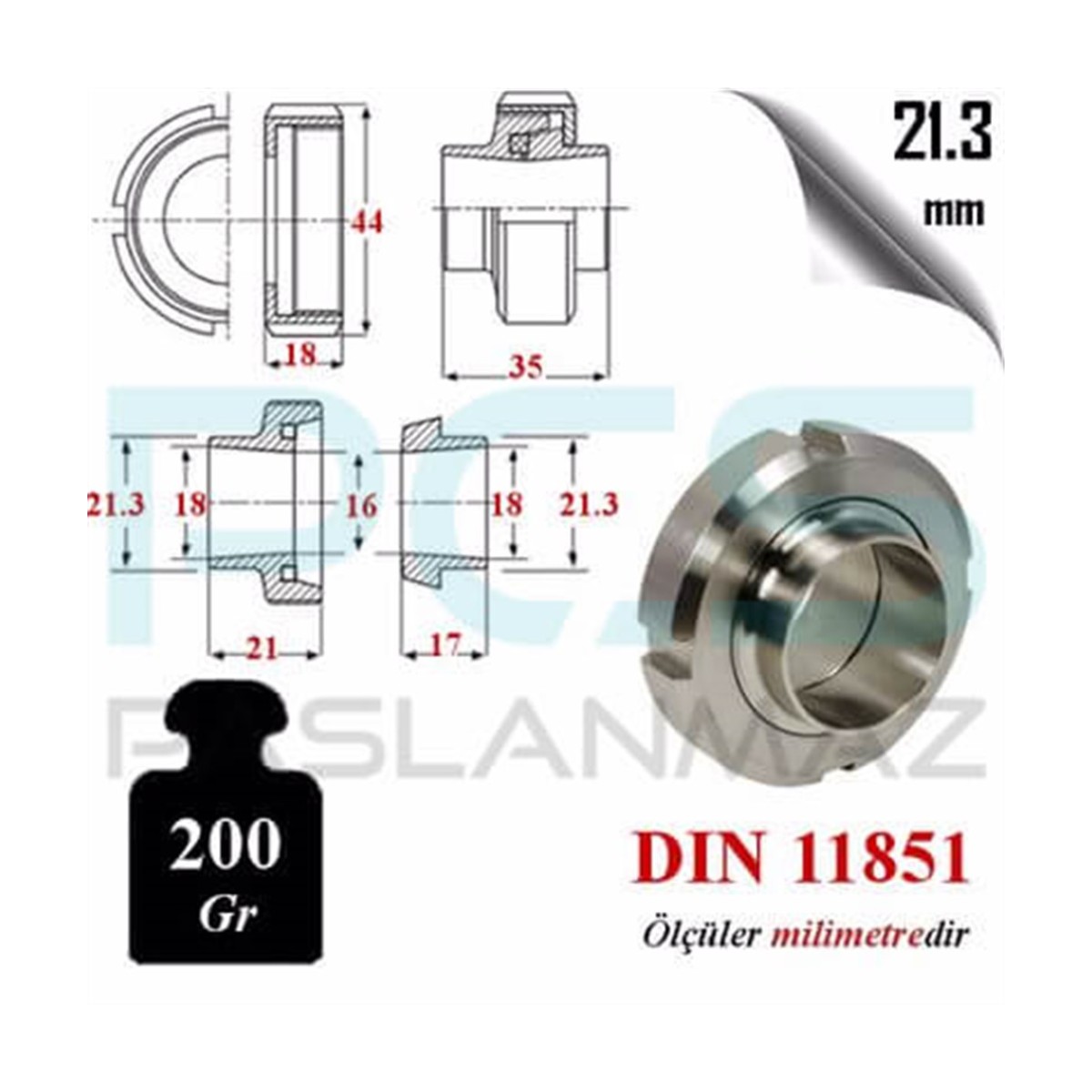 Paslanmaz Çelik 304 Kalite Contalı Ay Rekor