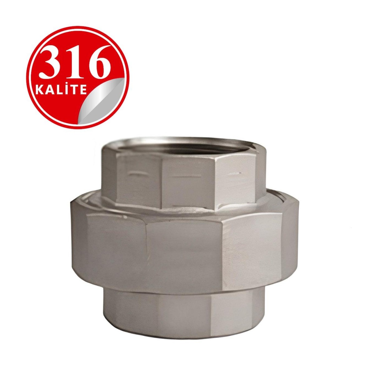 Paslanmaz Çelik 316 Kalite Dişli Konik Rekor - 1/2" (DN15)