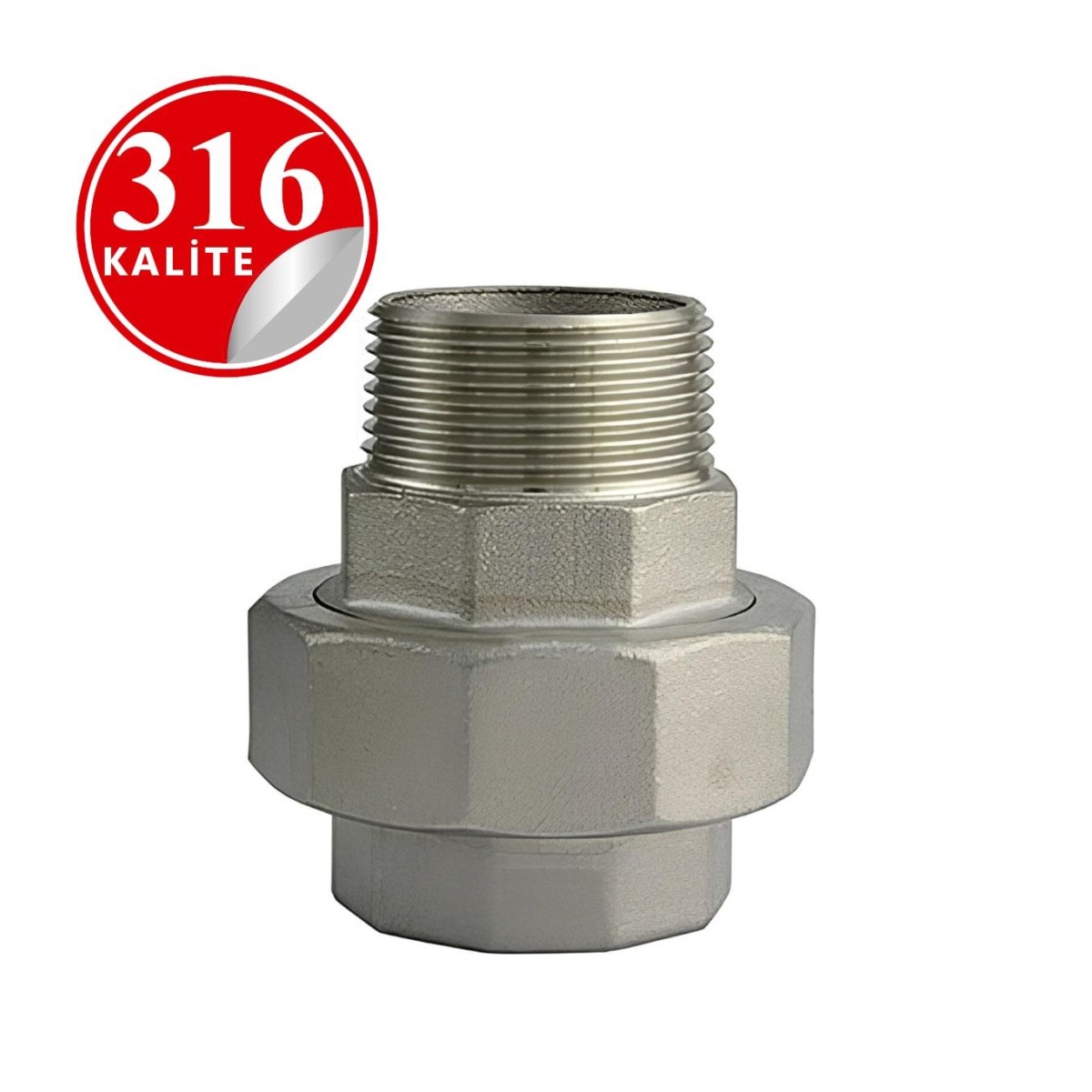 Paslanmaz Çelik 316 Kalite Kuyruklu Rekor - 1/2" (DN15)