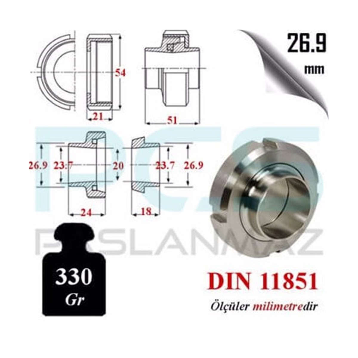 Paslanmaz Çelik 316 Kalite Contalı Ay Rekor