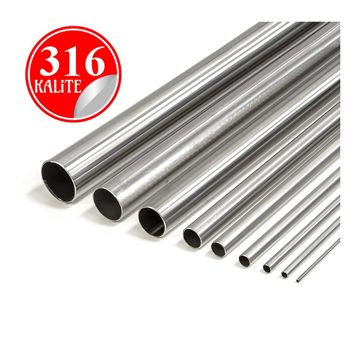 Paslanmaz Çelik 316 Kalite Parça Boru - 6mm