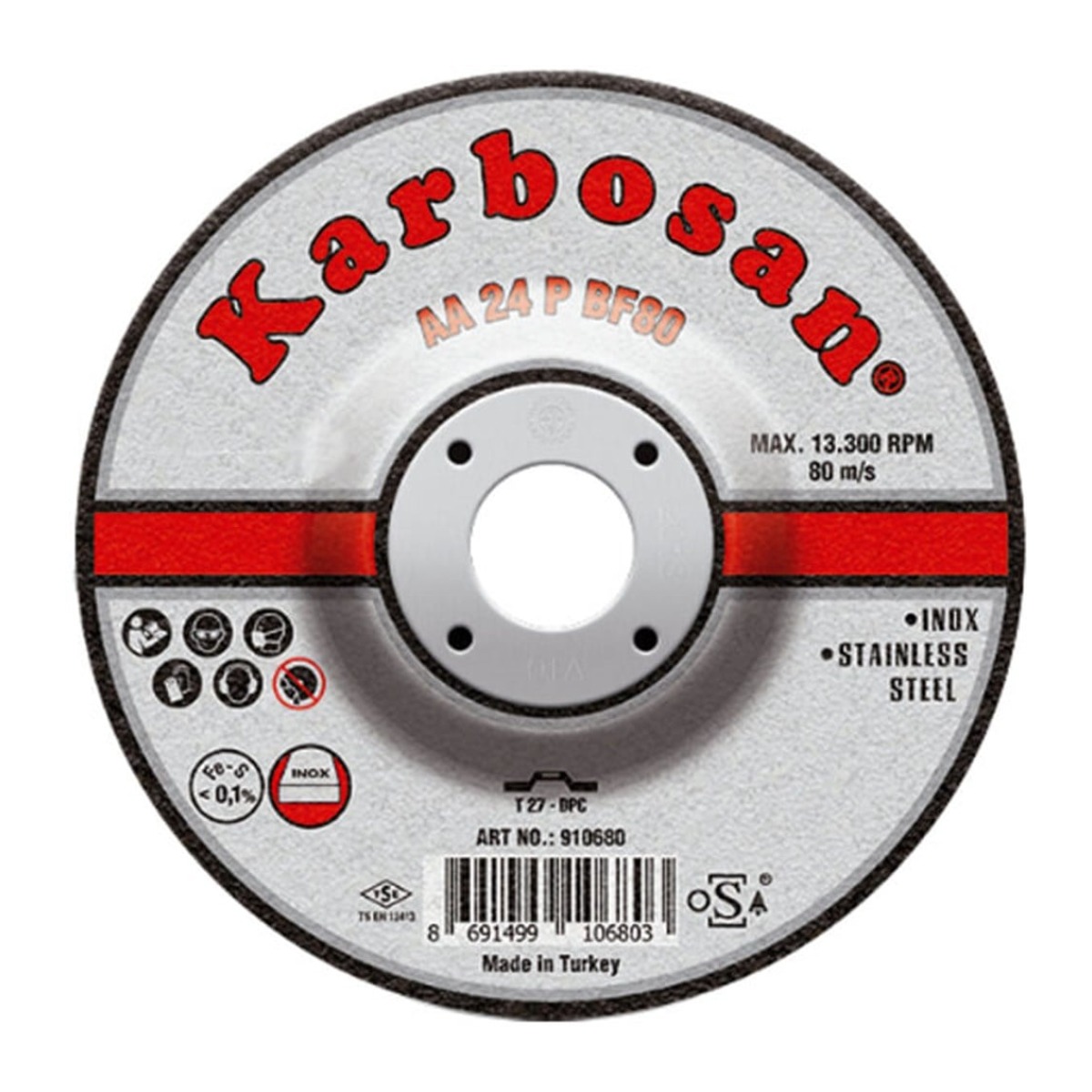 Karbosan İnox Çapak Alma Diski - 230x6.4x22.23 mm