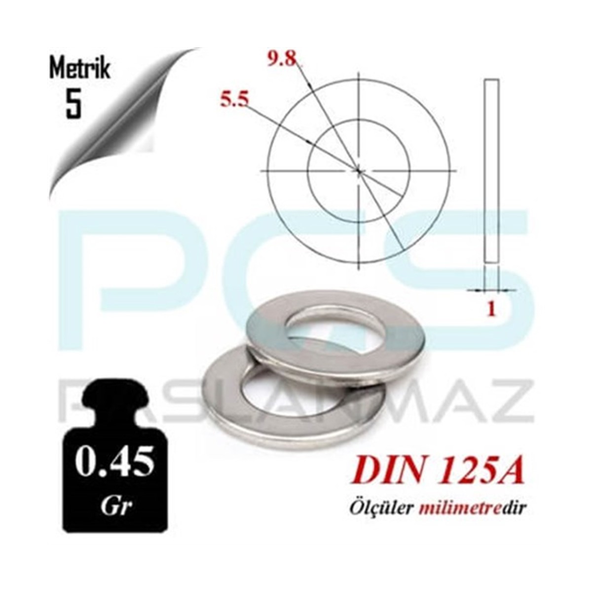 Paslanmaz Çelik 316 Kalite Pul ( Rondela )