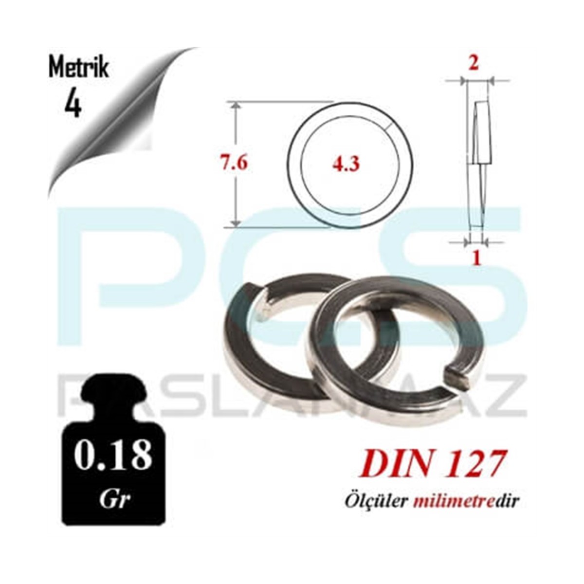 Paslanmaz Çelik 316 Kalite Yaylı Pul ( Rondela )