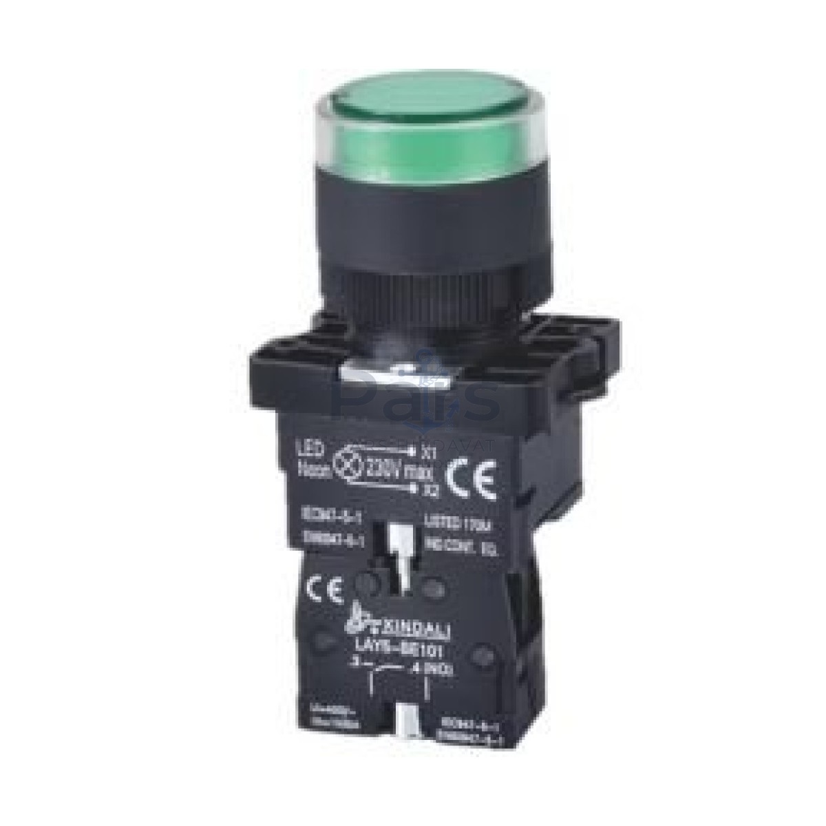 LAY5-EW3361 Green Işıklı Plastik Yaylı Buton